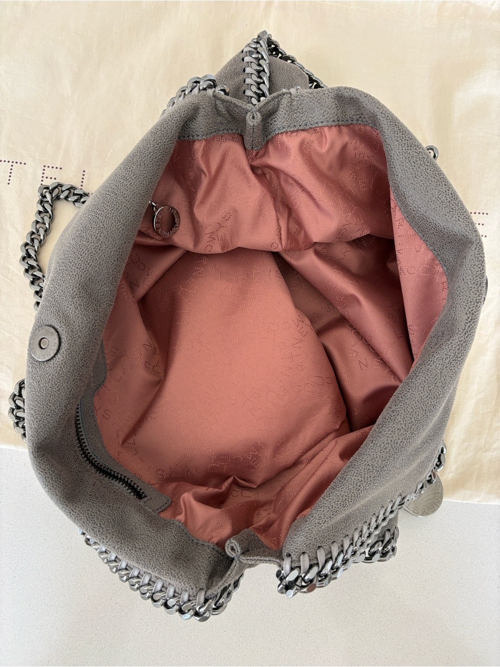 Stella McCartney Grey Chain-Trim Falabella Tote - Picture 10 of 13